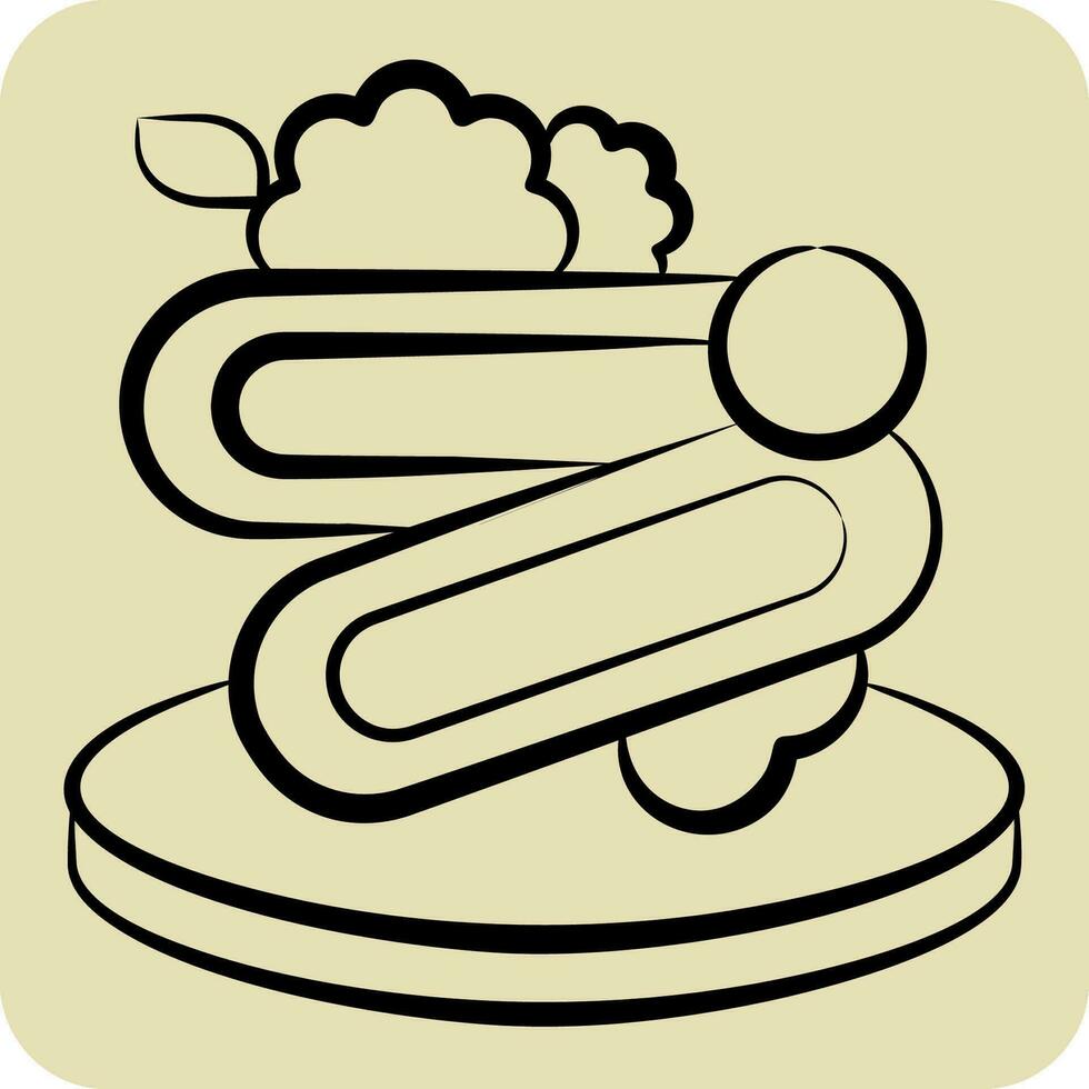 Icon Spaghetti. related to Breakfast symbol. hand drawn style. simple design editable. simple illustration vector