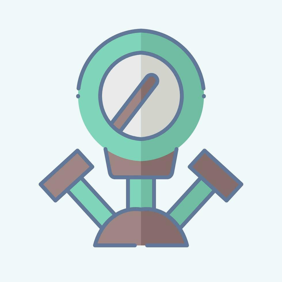Icon Manometer. related to Welder Equipment symbol. doodle style. simple design editable. simple illustration vector