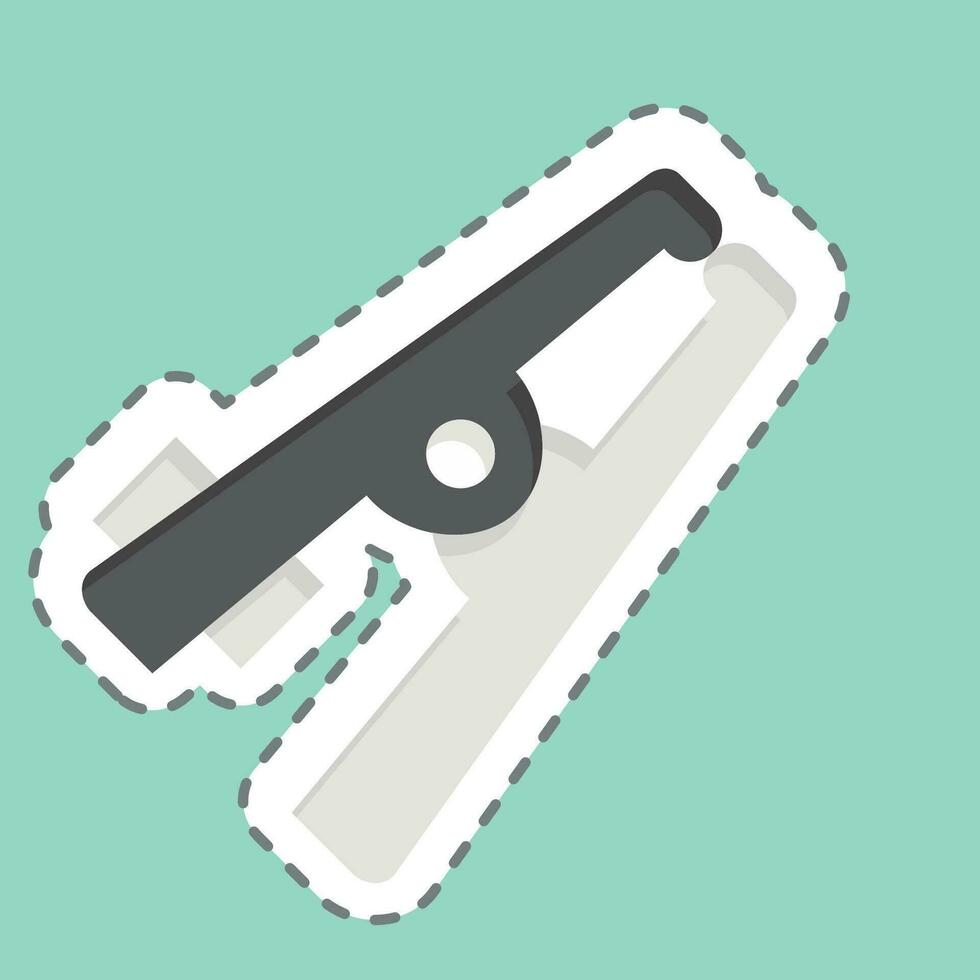 Sticker line cut Weight. related to Welder Equipment symbol. simple design editable. simple illustration vector