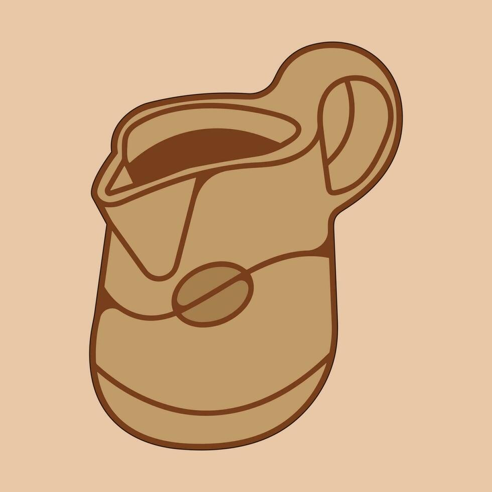 Coffee. Banner for cafe, restaurant, coffee dreams theme. coffee cup icon in the line style. vector illustration on a brown background