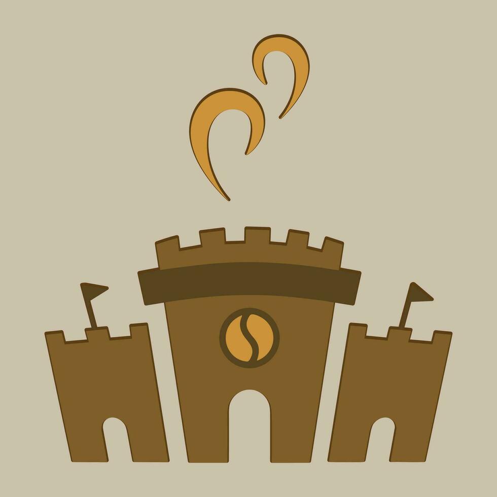 Coffee. Banner for cafe, restaurant, coffee dreams theme. coffee cup icon in the line style. vector illustration on a brown background
