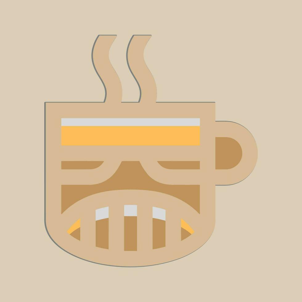 café. bandera para cafetería, restaurante, café Sueños tema. café taza icono en el línea estilo. vector ilustración en un marrón antecedentes