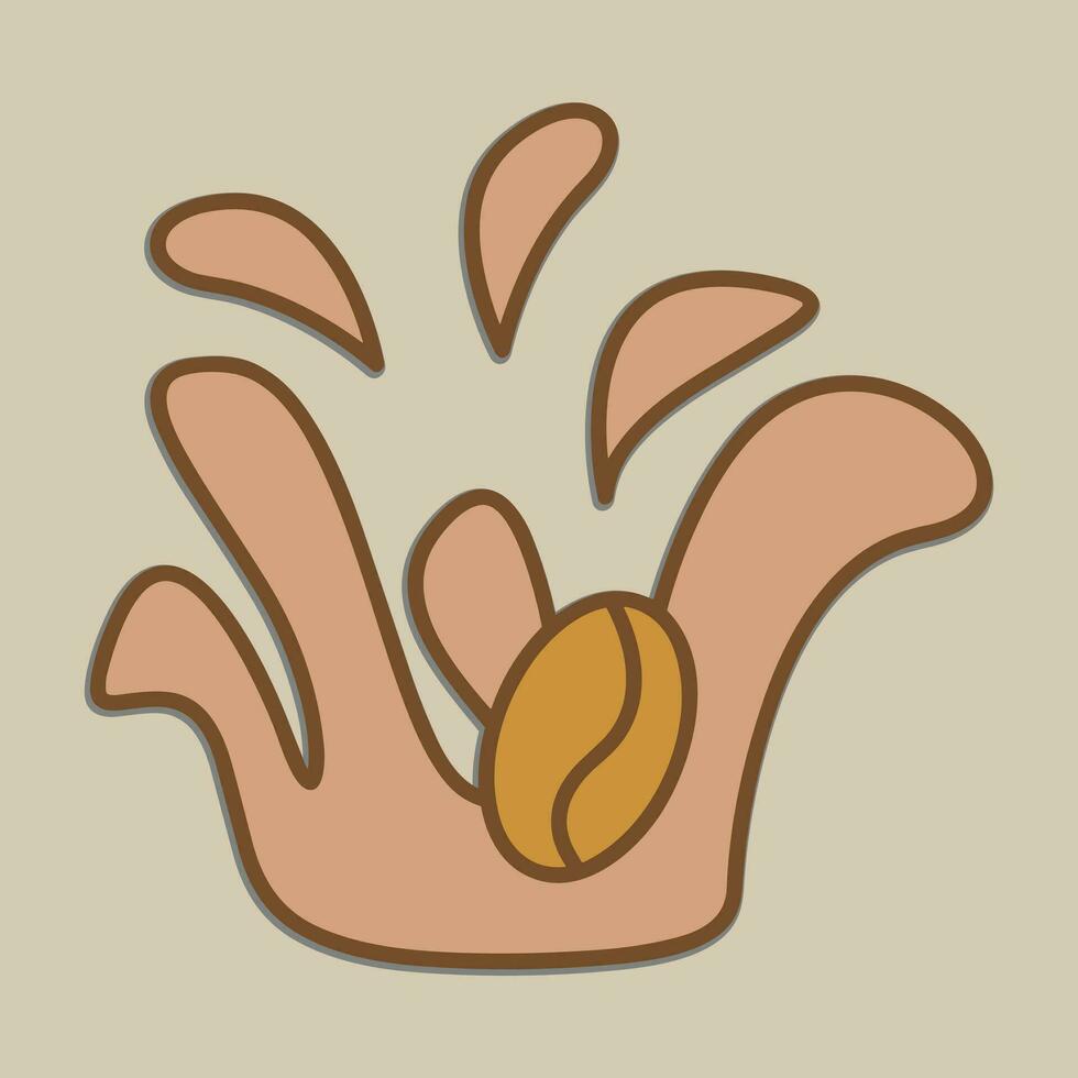 Coffee. Banner for cafe, restaurant, coffee dreams theme. coffee cup icon in the line style. vector illustration on a brown background