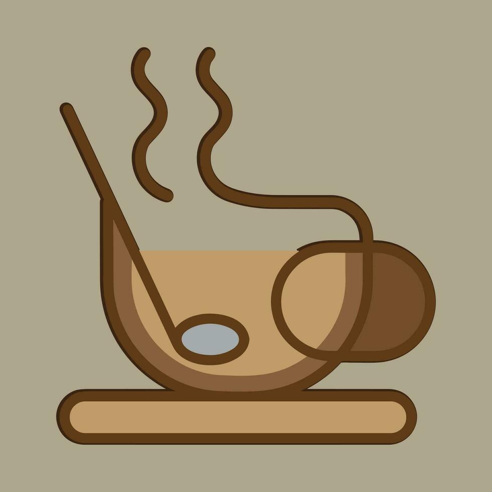 Coffee. Banner for cafe, restaurant, coffee dreams theme. coffee cup icon in the line style. vector illustration on a brown background