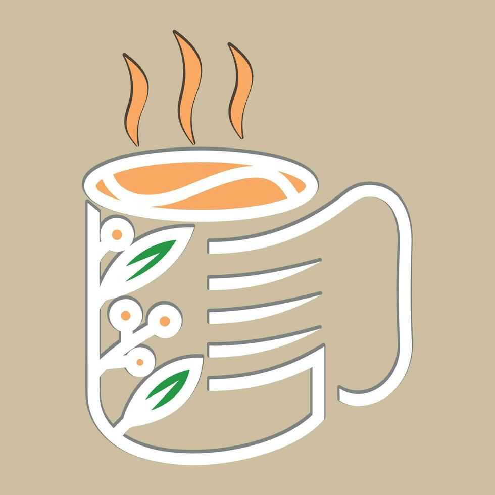 Coffee. Banner for cafe, restaurant, coffee dreams theme. coffee cup icon in the line style. vector illustration on a brown background