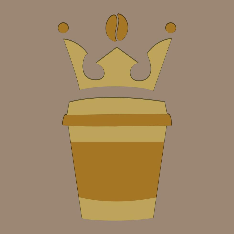 Coffee. Banner for cafe, restaurant, coffee dreams theme. coffee cup icon in the line style. vector illustration on a brown background