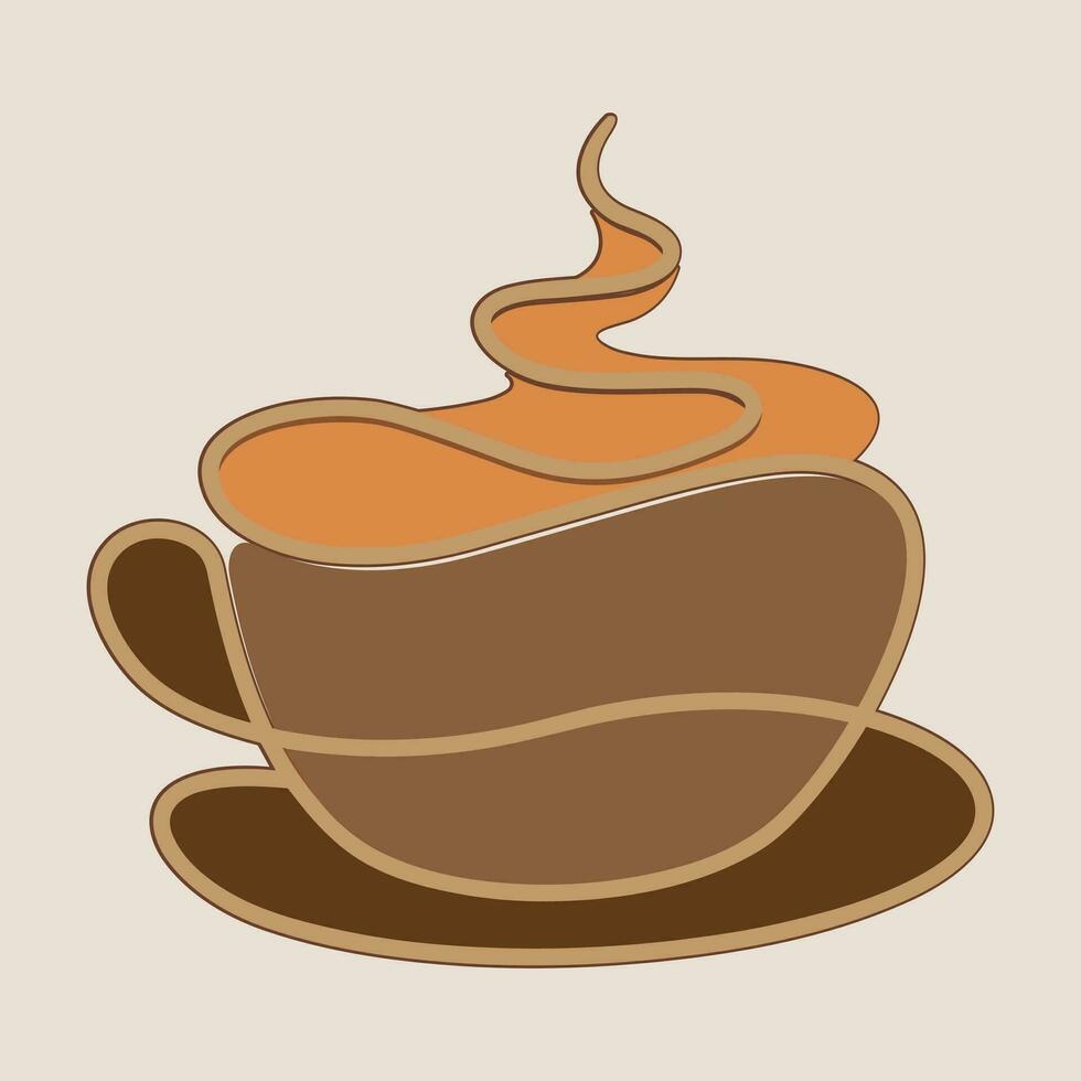 Coffee. Banner for cafe, restaurant, coffee dreams theme. coffee cup icon in the line style. vector illustration on a brown background