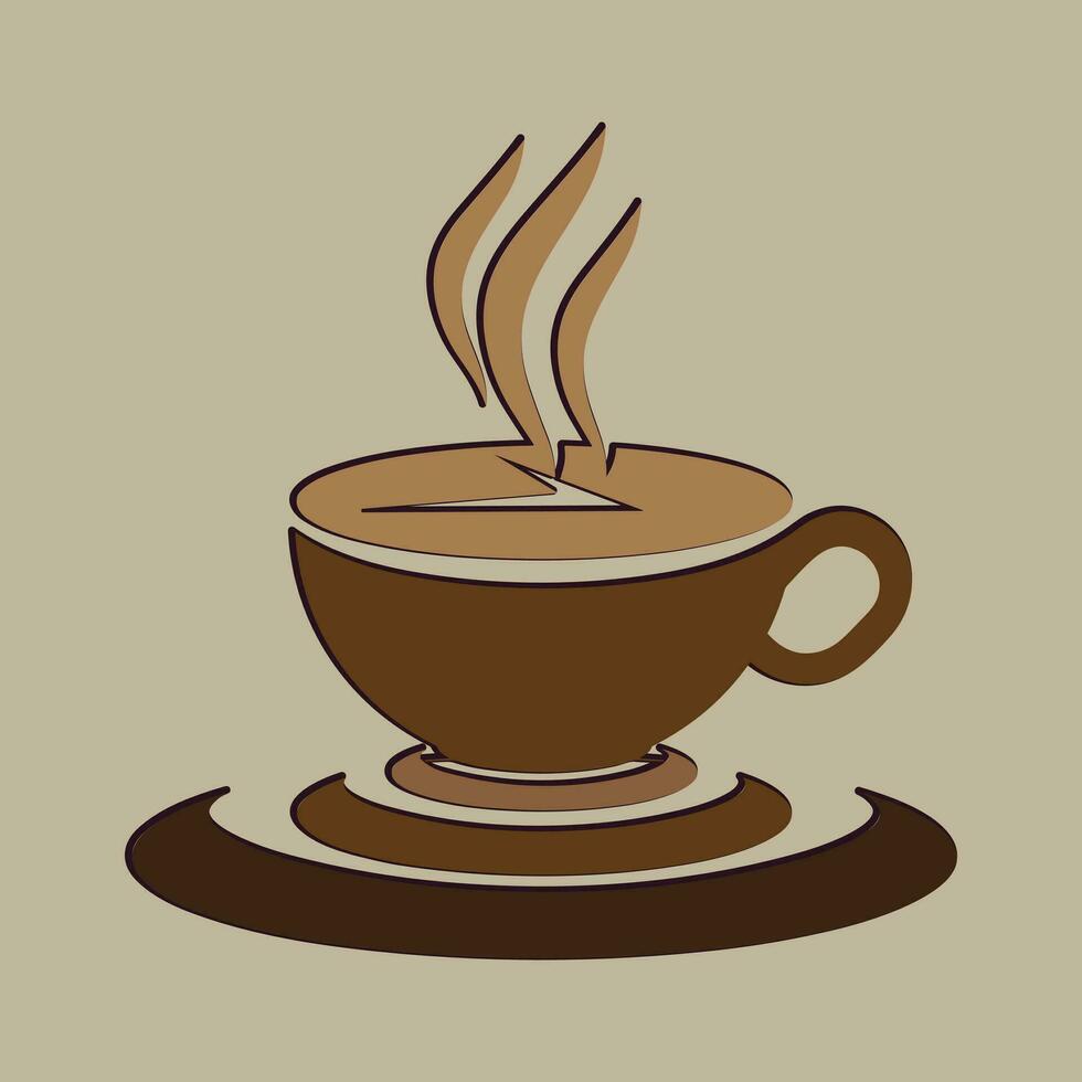 Coffee. Banner for cafe, restaurant, coffee dreams theme. coffee cup icon in the line style. vector illustration on a brown background