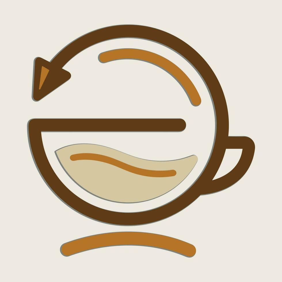 Coffee. Banner for cafe, restaurant, coffee dreams theme. coffee cup icon in the line style. vector illustration on a brown background