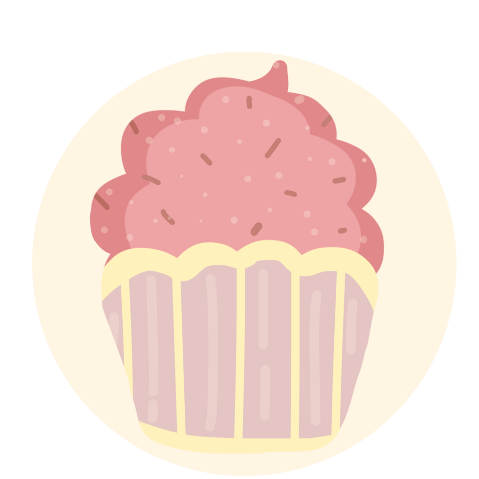 Birthday pink cupcake png