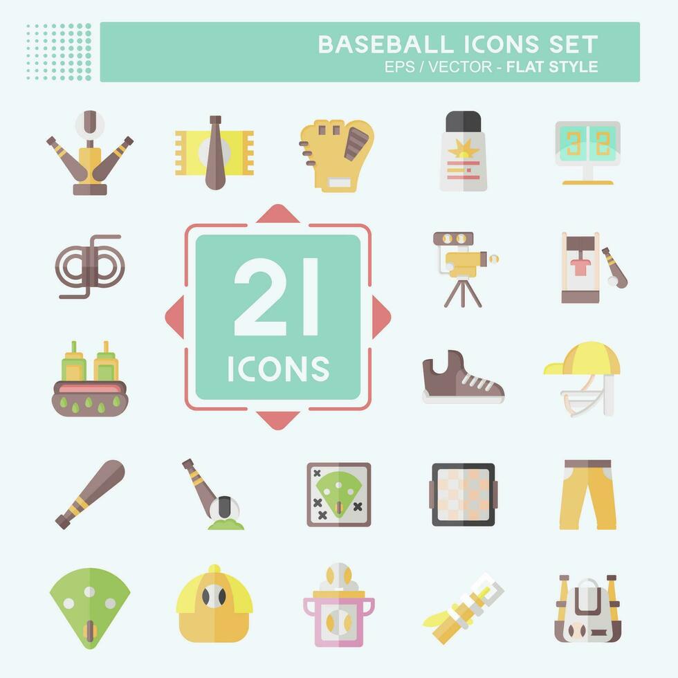 icono conjunto béisbol. relacionado a deporte símbolo. plano estilo. sencillo diseño editable. sencillo ilustración vector