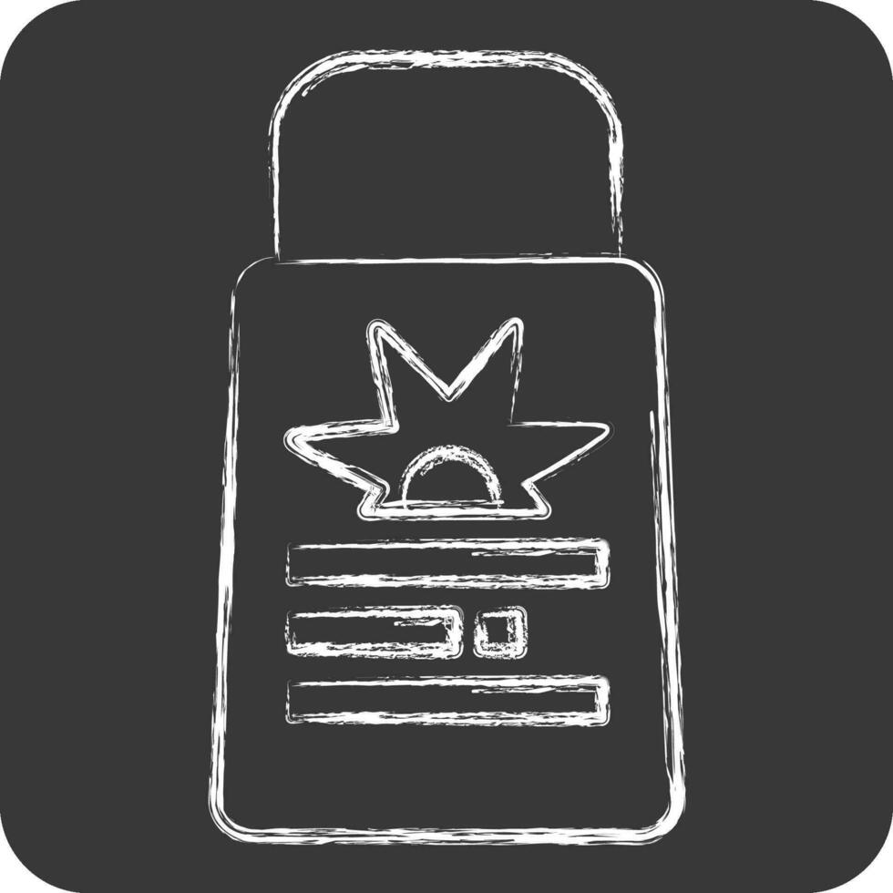 Icon Sunscreen. related to Baseball symbol. chalk Style. simple design editable. simple illustration vector