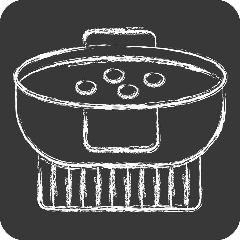 Icon Boiled Rice. related to Breakfast symbol. chalk Style. simple design editable. simple illustration vector