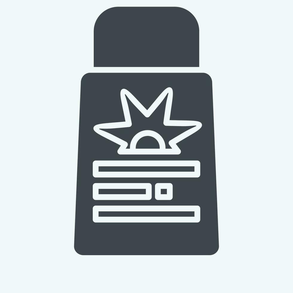 Icon Sunscreen. related to Baseball symbol. glyph style. simple design editable. simple illustration vector