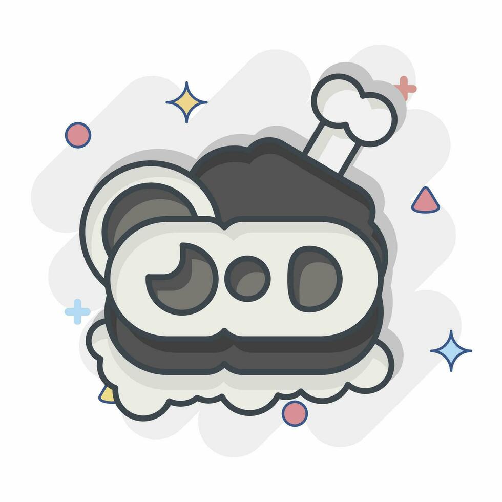 Icon Ham. related to Breakfast symbol. comic style. simple design editable. simple illustration vector