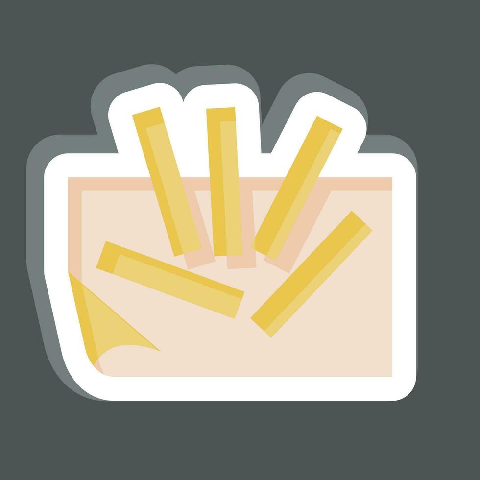 Sticker French Fries. related to Breakfast symbol. simple design editable. simple illustration vector