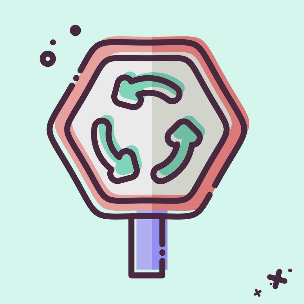 Icon Roundabout. related to Road Sign symbol. MBE style. simple design editable. simple illustration vector