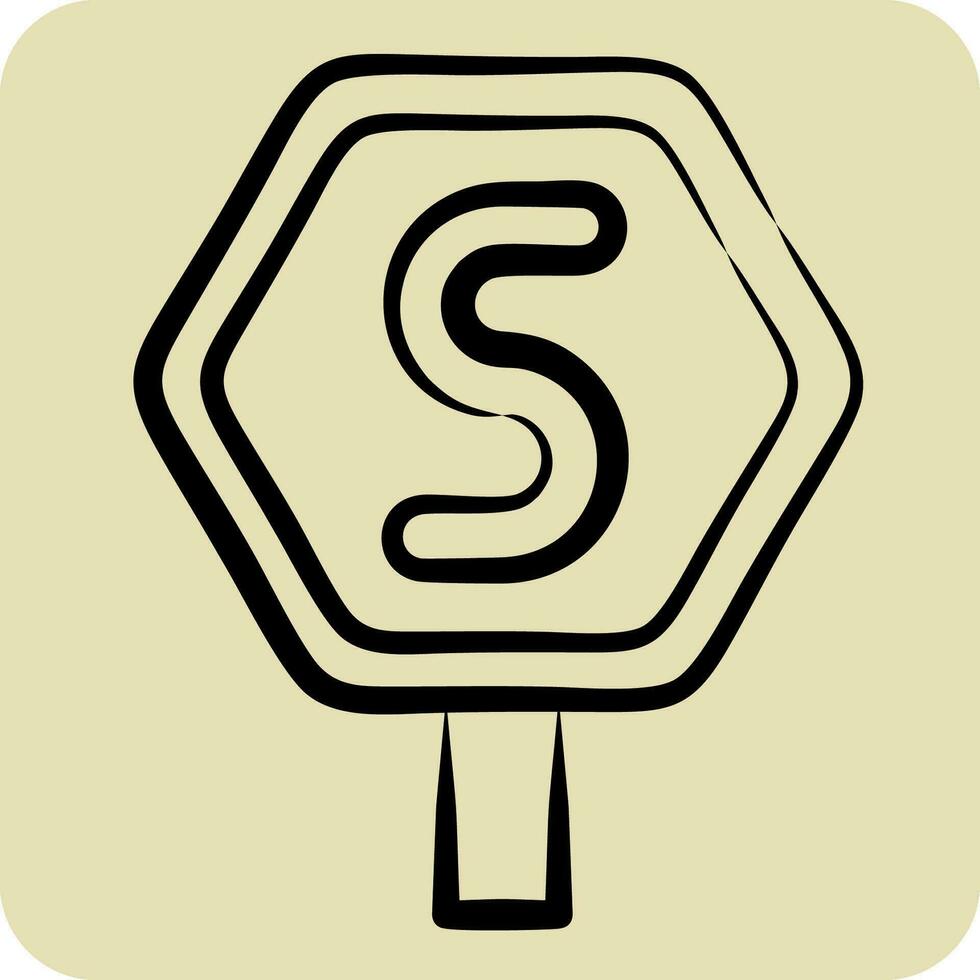 Icon Stop. related to Road Sign symbol. hand drawn style. simple design editable. simple illustration vector