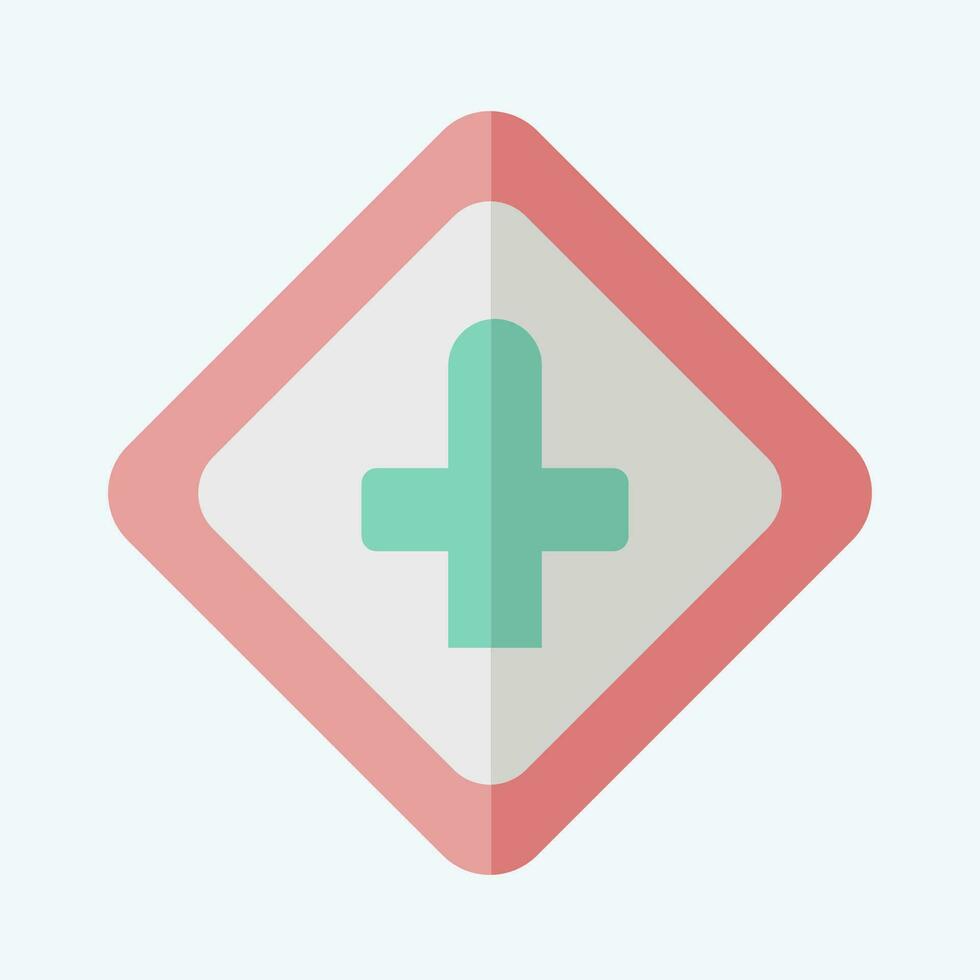 Icon Cross Roads Ahead. related to Road Sign symbol. flat style. simple design editable. simple illustration vector