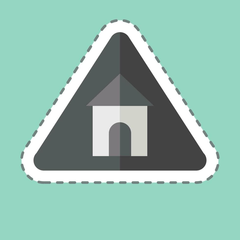 Sticker line cut Residence. related to Road Sign symbol. simple design editable. simple illustration vector