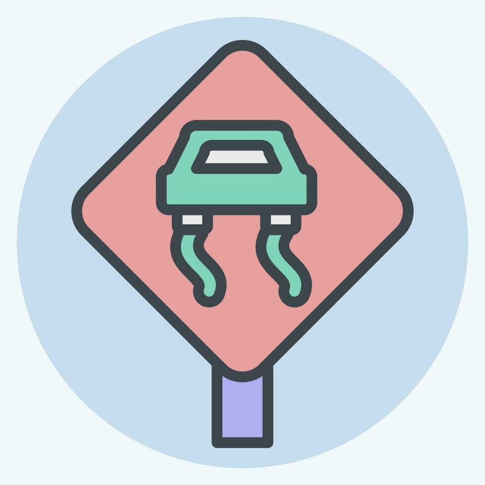 Icon Slippery. related to Road Sign symbol. color mate style. simple design editable. simple illustration vector