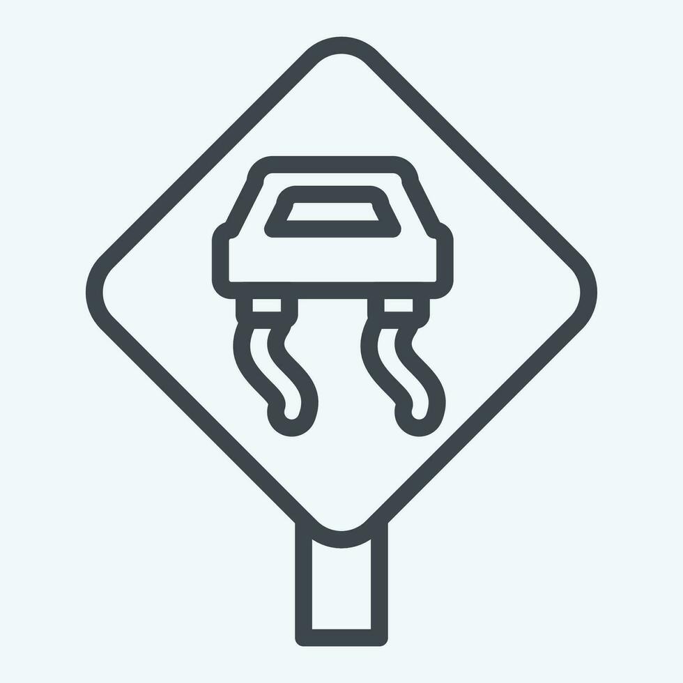 Icon Slippery. related to Road Sign symbol. line style. simple design editable. simple illustration vector