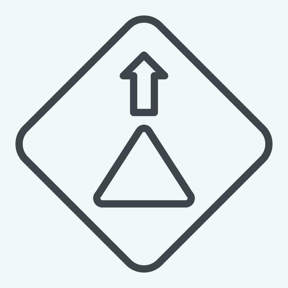 Icon Give Way. related to Road Sign symbol. line style. simple design editable. simple illustration vector