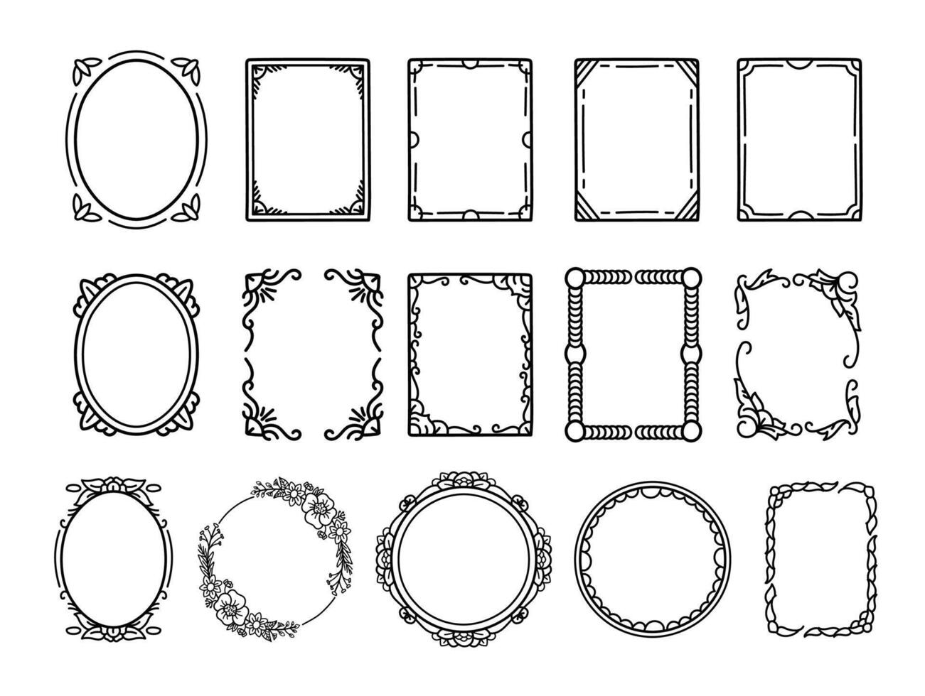 Hand drawn doodle frame pack 30186678 Vector Art at Vecteezy