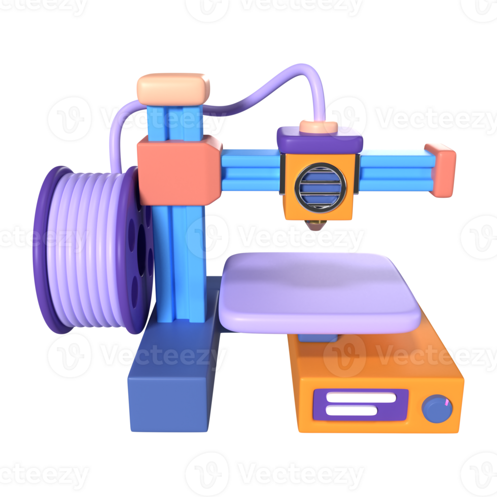 FDM Mini 3D Printer 3D Illustration Icon png
