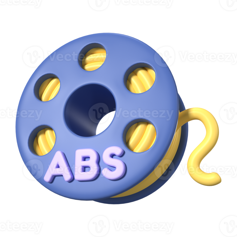 ABS Filament Spool 3D Illustration Icon png