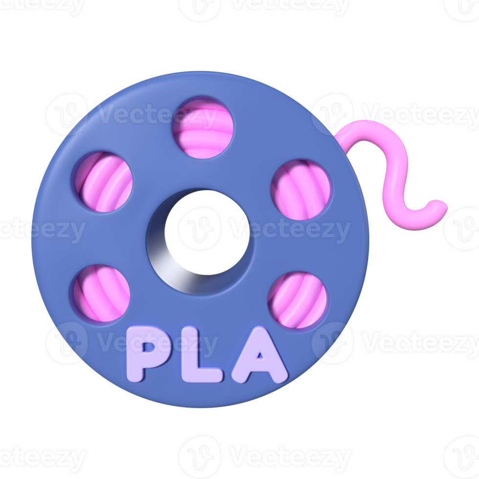 PLA Filament Spool 3D Illustration Icon png