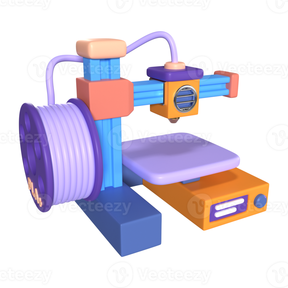 FDM Mini 3D Printer 3D Illustration Icon png