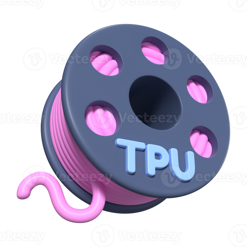 TPU Filament Spool 3D Illustration Icon png