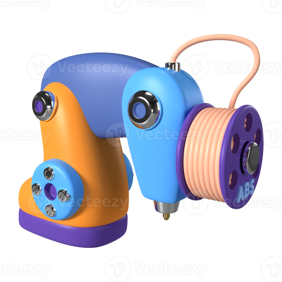 Robot Arm 3D Printer 3D Illustration Icon png