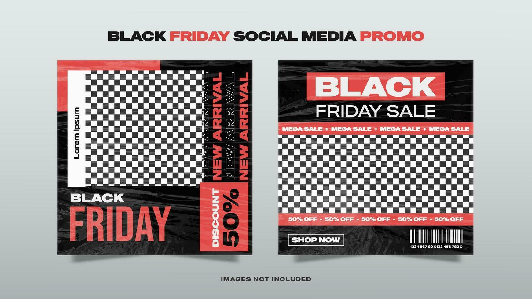 Black Friday Social Media Promo Vector Plastic Wrap Overlay 2