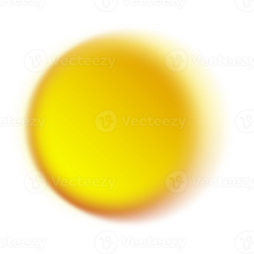 abstract blurry yellow sphere element png