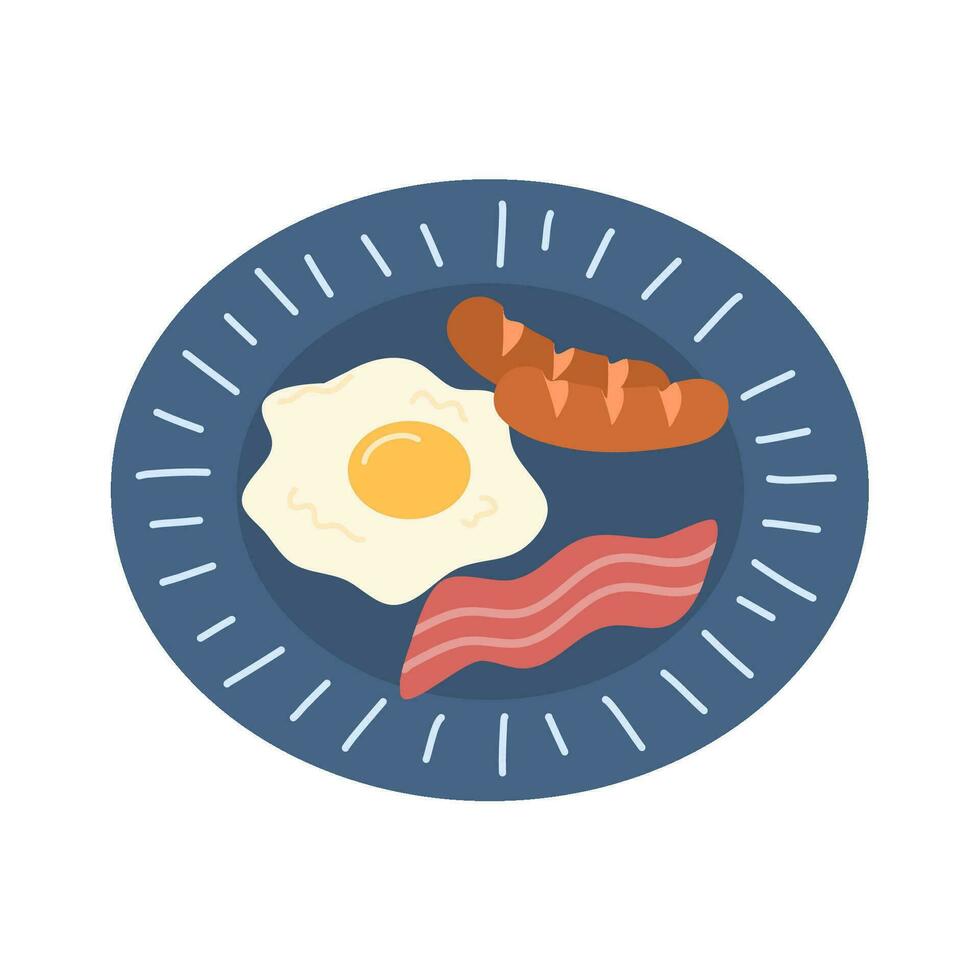 breakfast time with eggs sosis illustration vector