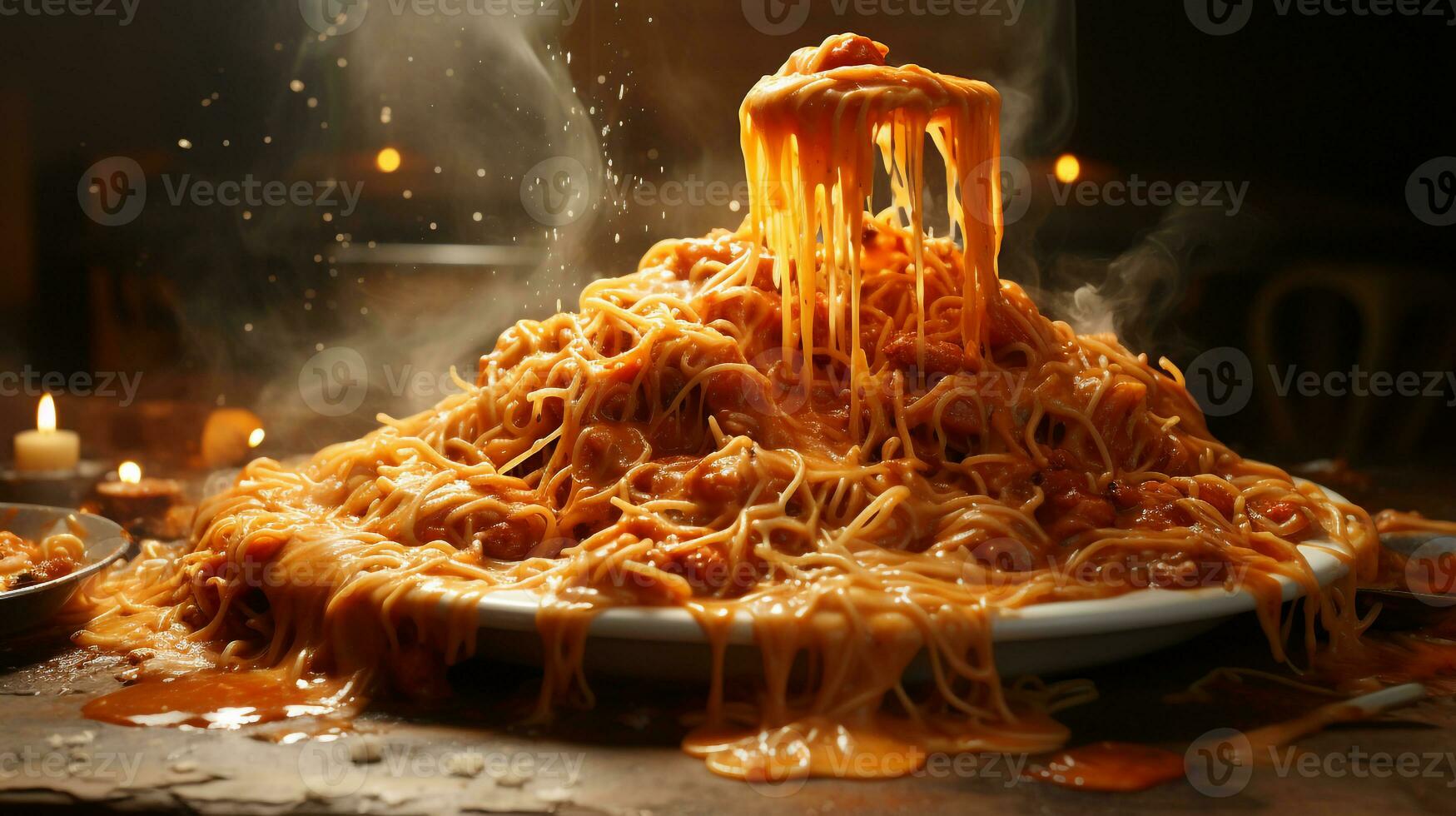 delicious spaghetti food dish ai photo