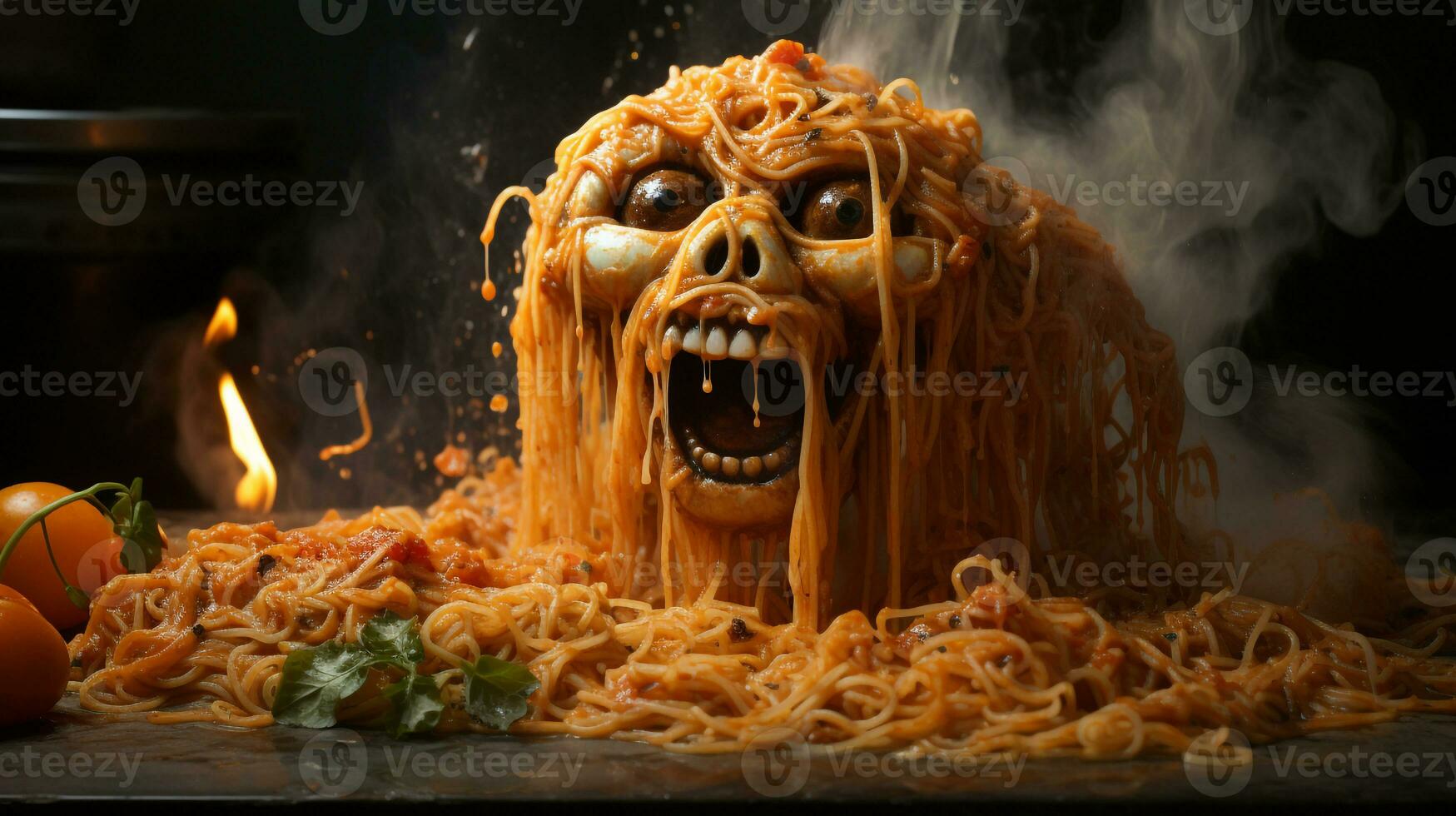 delicious spaghetti food dish ai photo