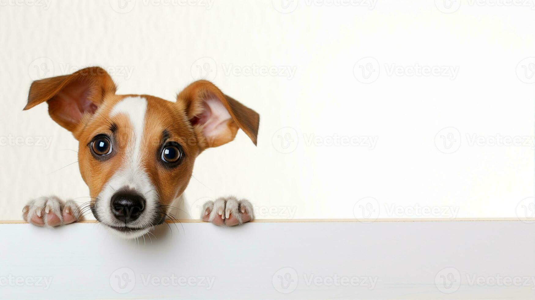 Cute dog, puppy, pet, white background. Generative AI photo