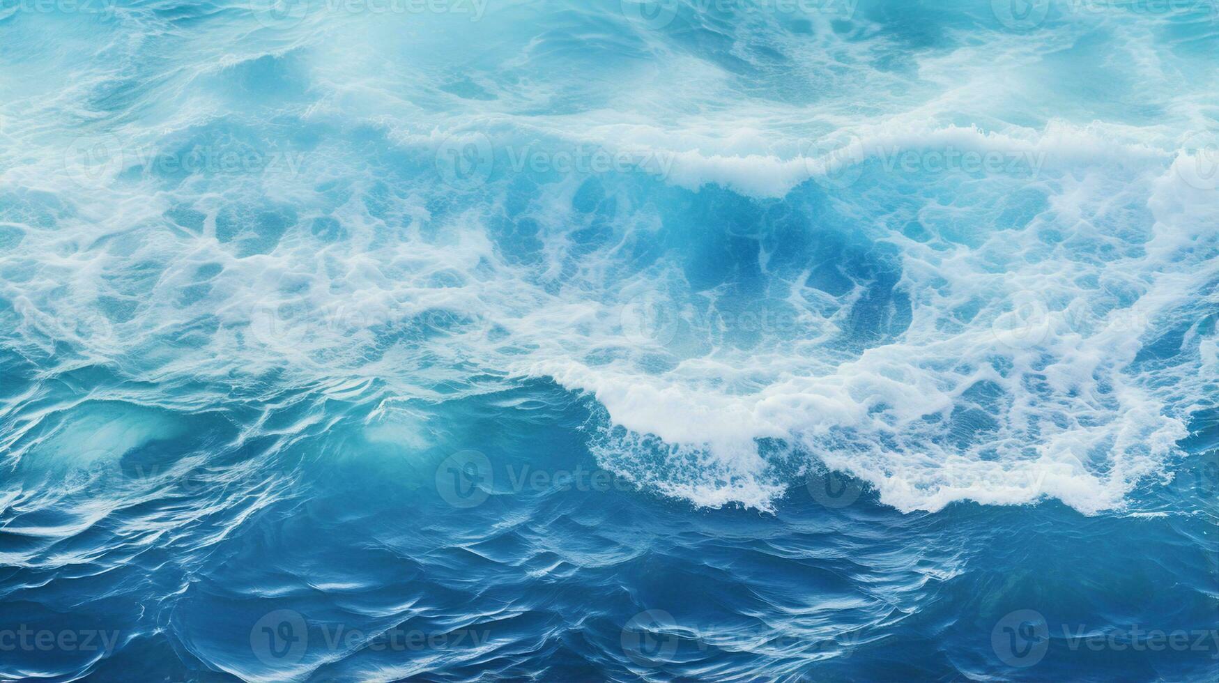 Ocean waves, blue sea water texture, abstract background. Generative AI photo