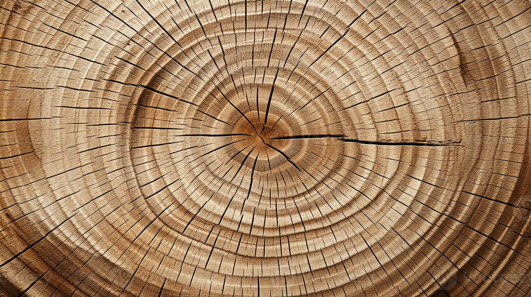 Tree ring texture, organic brown background. Generative AI photo