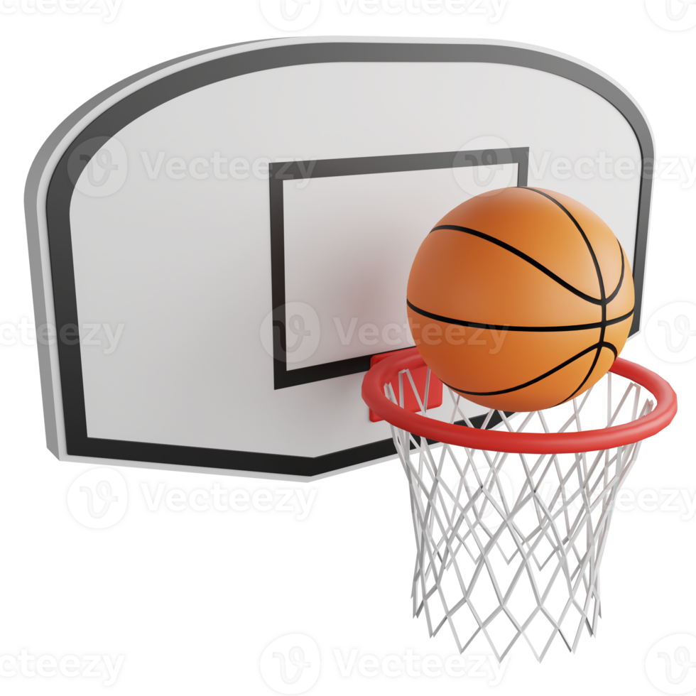 Basketball post clipart flat design icon isolated on transparent background, 3D render sport and exercise concept 3 png