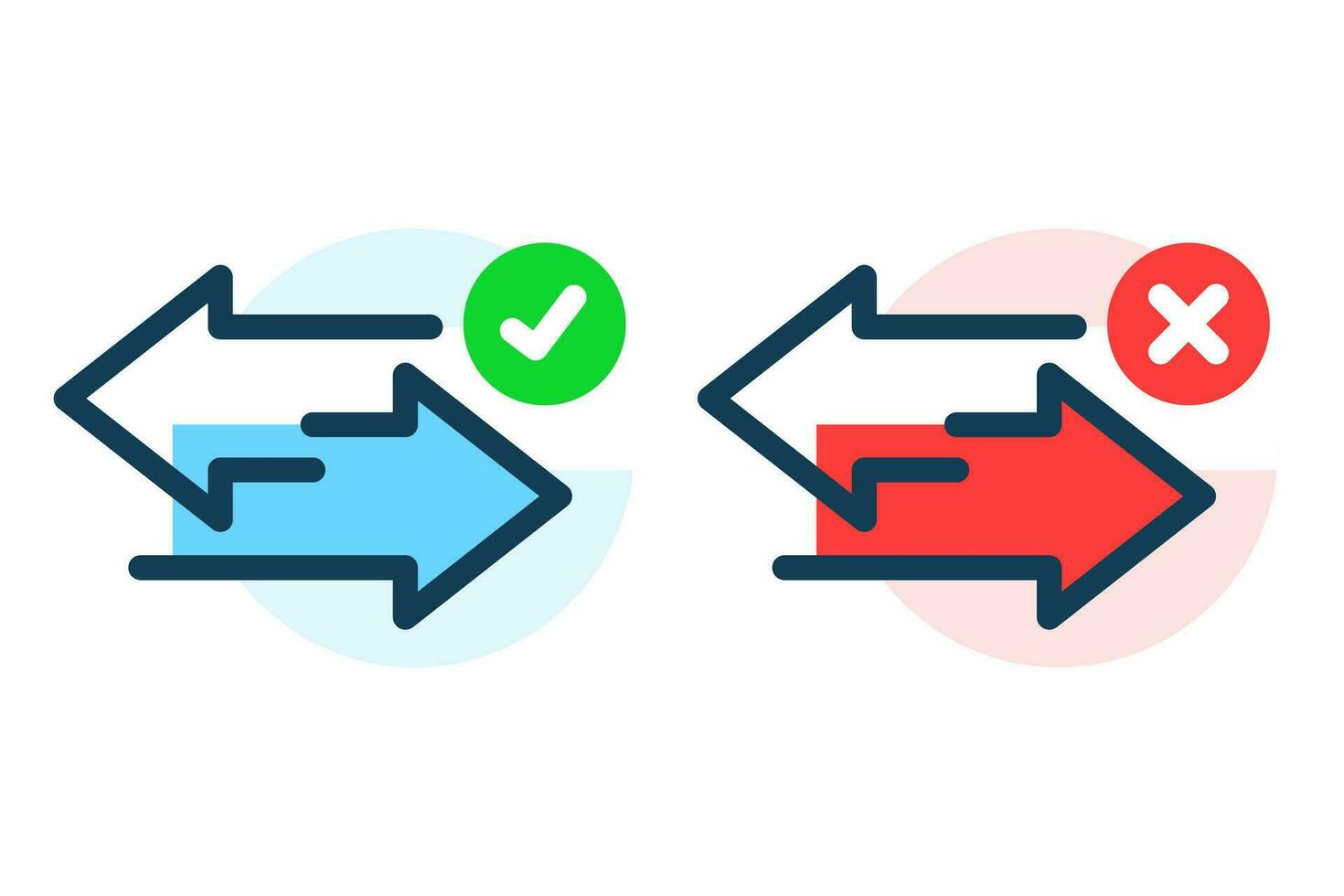 transfer successful and failed pop up information message ui concept illustration flat design vector eps10. simple, modern graphic element for landing page, infographic, icon
