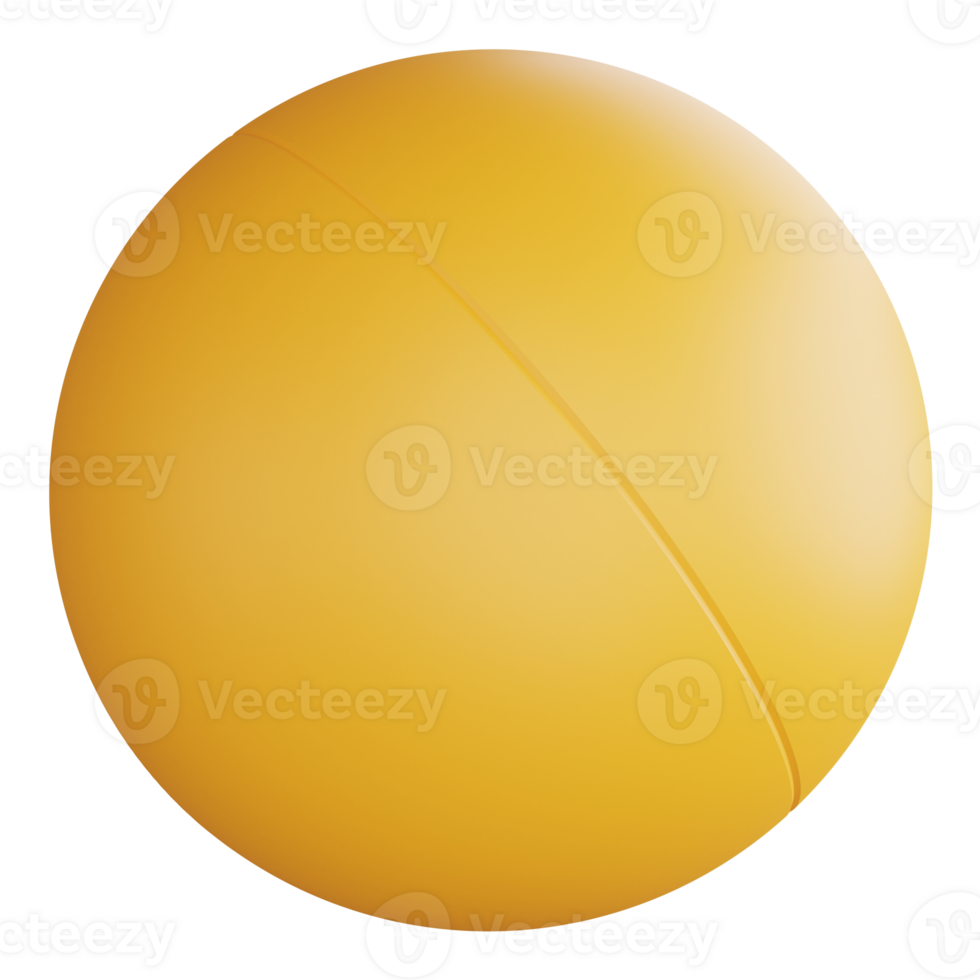 Table tennis ball clipart flat design icon isolated on transparent background, 3D render sport and exercise concept png