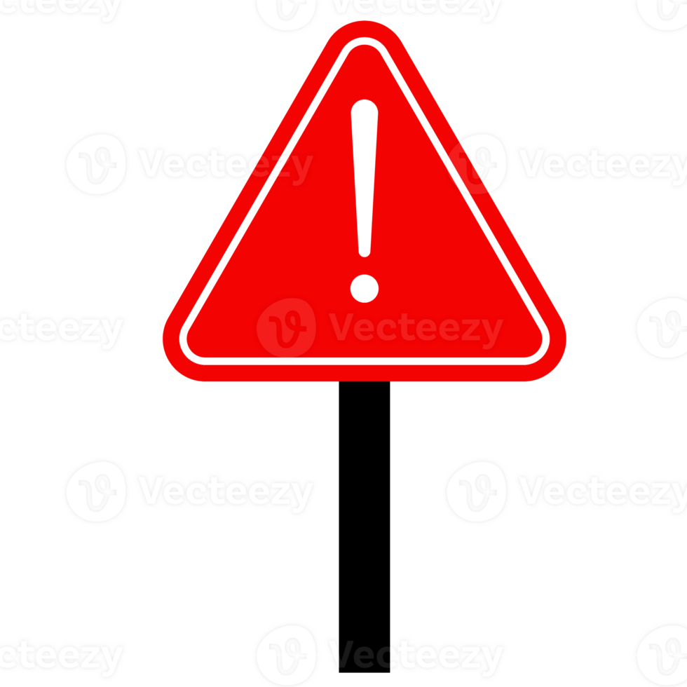 noir ligne exclamation marque dans Triangle symbole icône isolé sur blanc Contexte. danger avertissement signe, minutieux, attention, danger avertissement signe. vecteur illustration png