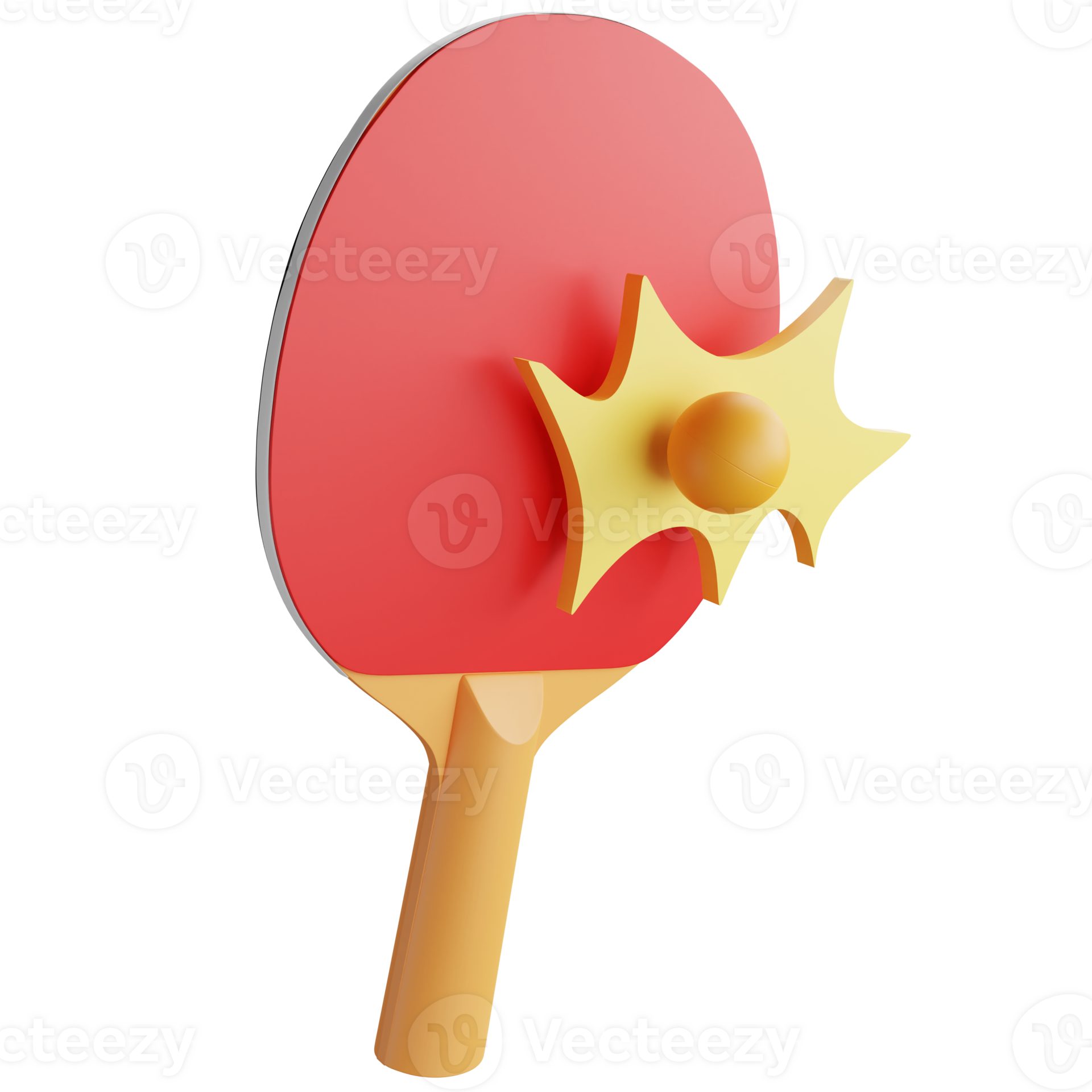 Table tennis paddle hit ball clipart flat design icon isolated on