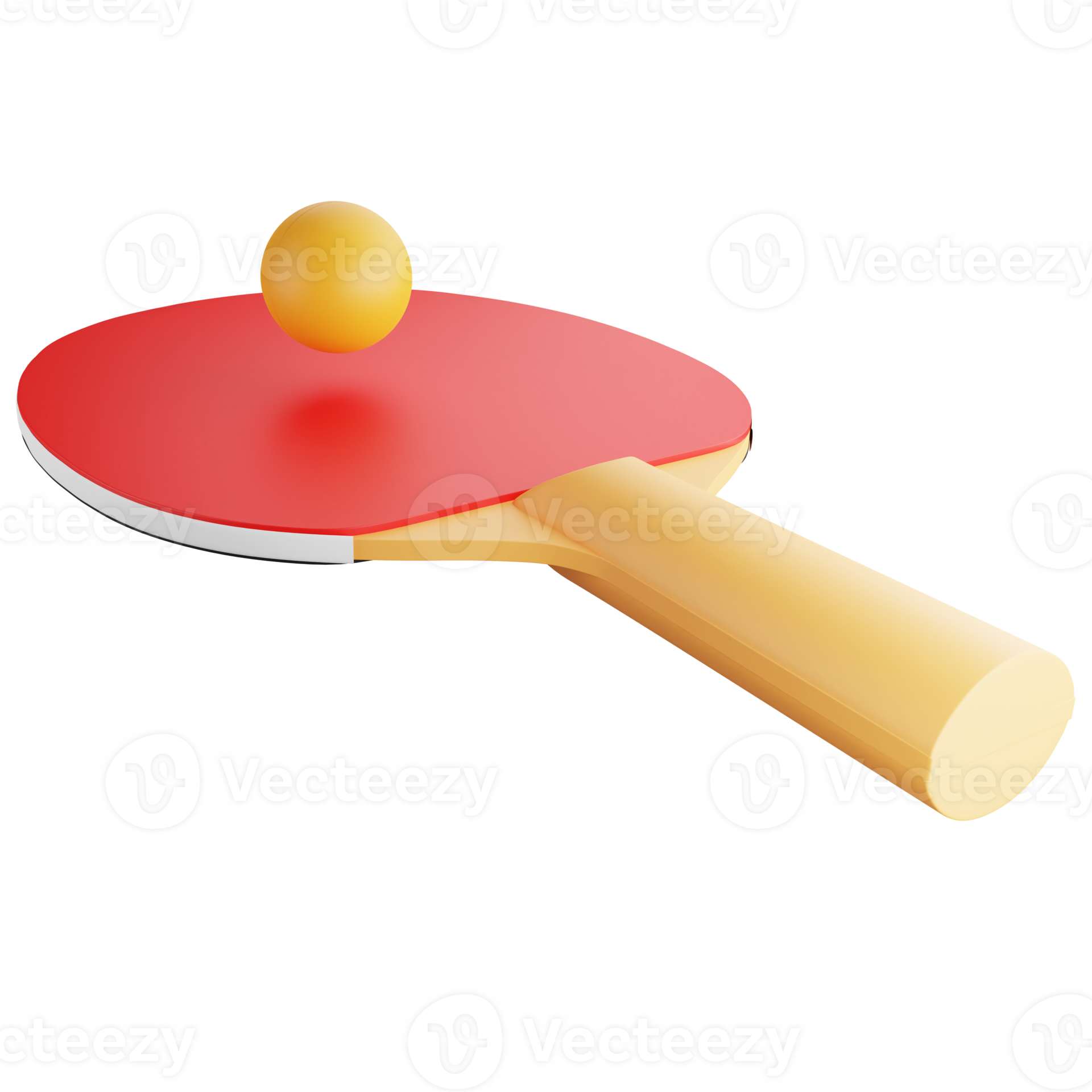 Table tennis paddle and ping pong ball clipart flat design icon