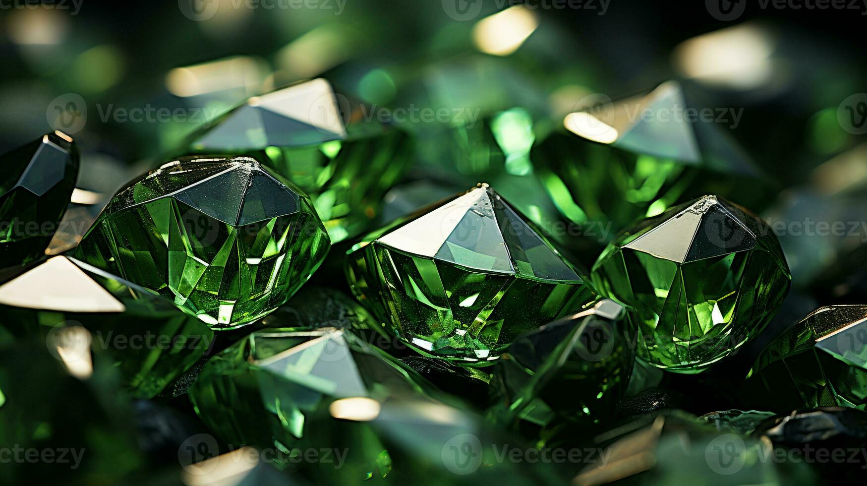 Elegant green crystal background ai photo