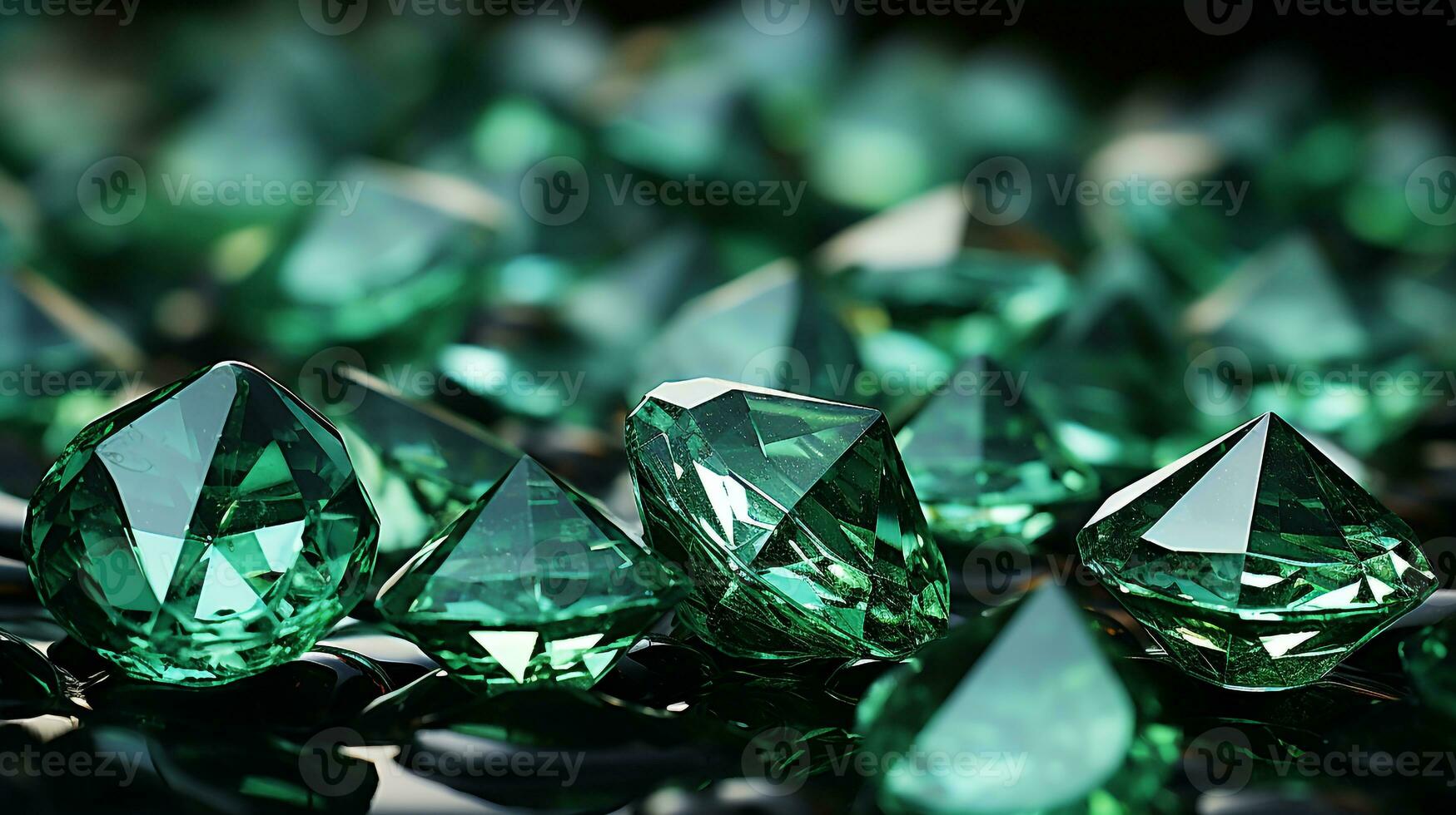 Elegant green crystal background ai photo